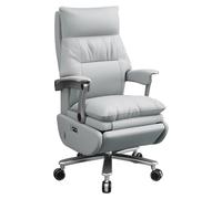 LYXXJRYBHD Chaise de Bureau Exécutive Électrique avec Repose-Pieds, Chaise de Bureau en Cuir Incliné, Chaise Ergonomique avec Fonction de Vibration(Gray)