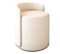 LYXXJRYBHD Chaise pour Coiffeuse, Fauteuils de Salon, Tabouret Pouf, Chaise de Vanité avec Dossier, Rotation à 360 °, pour Salon, Salle de Maquillage, Chambre à Coucher (Color : Lambswool White)