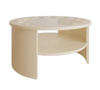 LYXXJRYBHD Petite Table Basse Ronde avec Étagère de Rangement, Tables de Salon Métal Robuste et Stable, Facile à Monter, Table d'appoint pour Séjour ou Bureau(Yellow)