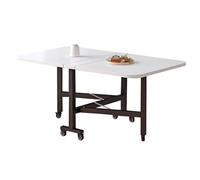 LYXXJRYBHD Table à Manger Pliable avec roulettes, Table de Cuisine Extensible Gain de Place, Table Pliable avec Structure en Acier Carbone Solide(White,39.3x23.6in/100x60cm)