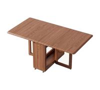 LYXXJRYBHD Table à Manger Pliable, Table Rabattable avec Étagères de Rangement, Tables Extensible Gain de Place pour Cuisine ou Petit Appartement(56.9x35.4x28.7in/170x90x73cm)