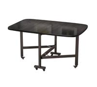 LYXXJRYBHD Table à Manger Pliante avec Allonge, roulettes Verrouillables, Table Rectangulaire Gain de Place, Tables de Cuisine Extensible pour Salle à Manger(Black,47.2x31.4in/120x80cm)