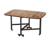 LYXXJRYBHD Table à Manger Pliante avec Allonge, roulettes Verrouillables, Table Rectangulaire Gain de Place, Tables de Cuisine Extensible pour Salle à Manger(Natural,39.3x23.6in/100x60cm)