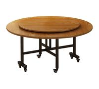 LYXXJRYBHD Table à Manger Pliante avec Plateau Tournant, Table de Cuisine avec roulettes, Tables de Repas Mobile pour Petits Espaces, Design Gain de Place et Pratique(Natural,39.3x29.5in/100x75cm)