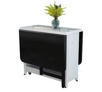 LYXXJRYBHD Table à Manger Pliante Gain de Place, avec roulettes et Tiroir de Rangement, Table Pliante Solide pour Cuisine Et Salon(Black)