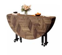 LYXXJRYBHD Table à Manger Pliante Ronde, Table de Cuisine Pliable avec Roues, Cadre en Acier Carbone pour Restaurant, Table dîner Pliable Pratique(55.1x10.2x29.5in/140x26x75cm)