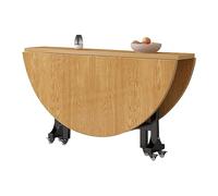 LYXXJRYBHD Table à Manger Pliante, Table Ronde Mobile de Cuisine, Tables Extensible, Structure en Acier Carbone, Idéale pour Appartements et Salles à Manger(Brown,70.8in/180cm)