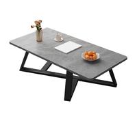 LYXXJRYBHD Table Basse Moderne en Ardoise avec Structure en Acier Carbone, Style Contemporain pour Salon ou Chambre, Idéale comme Table D’appoint ou Centrale(Gray,47.2in/120cm)