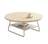 LYXXJRYBHD Table Basse Ronde Moderne, Table de Salon avec Double Rangement, Tables à Café Polyvalentes pour Salon, Chambre, Balcon(31.4in/80cm)