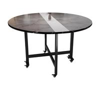 LYXXJRYBHD Table Cuisine Pliante avec roulettes, Tables Extensible Gain de Place, Table Pliante Bois Idéale pour Cuisine ou Petit Appartement, Cadre Robuste(Gray,59x29.5in/150x75cm)