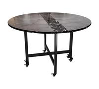 LYXXJRYBHD Table Cuisine Pliante avec roulettes, Tables Extensible Gain de Place, Table Pliante Bois Idéale pour Cuisine ou Petit Appartement, Cadre Robuste(Black,55.1x29.5in/140x75cm)