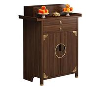 LYXXJRYBHD Table D'autel en Bois Massif, Meuble avec Niche pour Bouddha, Espace de Rangement et Tiroir, Table de Méditation pour Décoration du Salon(Brown,34.6in/88cm)