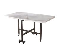 LYXXJRYBHD Table Pliante à roulettes, Table de Cuisine Extensible, Tabled à Manger Pliable, Structure en Acier Carbone, 3 Modes de Pliage, Idéale pour Petits Espaces(White,39.3in/100cm)