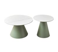LYXXJRYBHD Tables Basses Rondes Modernes, Ensemble de 2 Tables Gigognes Élégantes pour Salon ou Petit Espace, Parfaites comme Table D’appoint ou Table Canapé(Green)