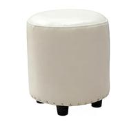 LYXXJRYBHD Tabouret Bas Rond, Petit Pouf Rembourré, Repose-Pieds Polyvalent, Design Compact et Léger, pour Salon et Chambre à Coucher(White,Small)