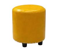 LYXXJRYBHD Tabouret Bas Rond, Petit Pouf Rembourré, Repose-Pieds Polyvalent, Design Compact et Léger, pour Salon et Chambre à Coucher(Yellow,Medium)