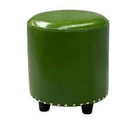 LYXXJRYBHD Tabouret Bas Rond, Petit Pouf Rembourré, Repose-Pieds Polyvalent, Design Compact et Léger, pour Salon et Chambre à Coucher(Green,Medium)