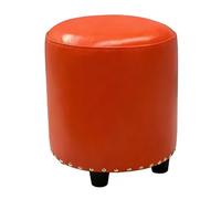 LYXXJRYBHD Tabouret Bas Rond, Petit Pouf Rembourré, Repose-Pieds Polyvalent, Design Compact et Léger, pour Salon et Chambre à Coucher(Orange,Large)