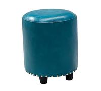 LYXXJRYBHD Tabouret Bas Rond, Petit Pouf Rembourré, Repose-Pieds Polyvalent, Design Compact et Léger, pour Salon et Chambre à Coucher(Blue,Small)