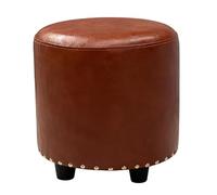 LYXXJRYBHD Tabouret Bas Rond, Petit Pouf Rembourré, Repose-Pieds Polyvalent, Design Compact et Léger, pour Salon et Chambre à Coucher(Brown,Large)
