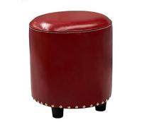 LYXXJRYBHD Tabouret Bas Rond, Petit Pouf Rembourré, Repose-Pieds Polyvalent, Design Compact et Léger, pour Salon et Chambre à Coucher(Red,Large)