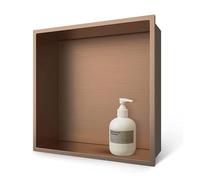 LYXXW Niche Murale en Acier Inoxydable Étagère de Douche sans Rebord Insert Mural pour Niche Salle de Bain avec Étagère Encastrée pour Salle de Bain Bouteilles de Savon Articles de Toilette,Laiton