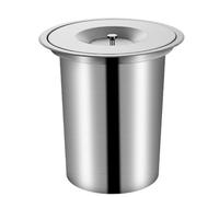 LYXXW Poubelle Intégrée Chute À Déchets De Comptoir Acier Inoxydable 304 avec Couvercle Couvercle De Comptoir Encastré pour L'hôtel De Restaurant De Café À La Maison,12L