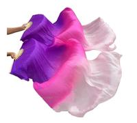 LYXYGMV 1 Paire Gauche Droite Soie Danse du Ventre Ventilateur Voile Femmes Longs Ventilateurs voiles for louange Performance pour Spectacles de Danse Orientale(Color 18,150cm 1pair)