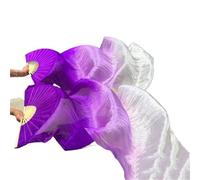 LYXYGMV 1 Paire Gauche Droite Soie Danse du Ventre Ventilateur Voile Femmes Longs Ventilateurs voiles for louange Performance pour Spectacles de Danse Orientale(Color 19,180cm 1pair)