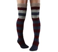 LYXYGMV Bas tricotés for femmes adultes automne hiver rayures chaussettes hautes longues Pour Filles et Femmes(Color-02)