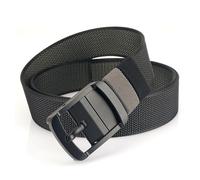 LYXYGMV Ceinture unisexe décontractée en nylon à boucle rotative et réglable, avec sangle tissée toile Pour Hommes(Gray-black)