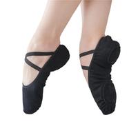 LYXYGMV Chaussons de danse professionnels for enfants, en toile, semelle souple, for le ventre, yoga, la gym, ballet, for filles, femmes et hommes Pour L'entraînement ou la Performance(Black,30)
