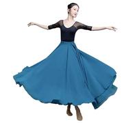 LYXYGMV Danse du ventre en mousseline de soie for femmes, jupe pendule à 720 degrés, jupes longues gitane, vêtements d'entraînement danseuse pour Les Spectacles de Danse(Color 12,XS Length 80cm)