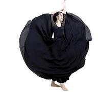 LYXYGMV Danse du ventre en mousseline de soie for femmes, jupe pendule à 720 degrés, jupes longues gitane, vêtements d'entraînement danseuse pour Les Spectacles de Danse(Color 13,XS Length 80cm)