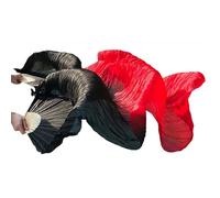 LYXYGMV Paire d'éventails de Danse en Voile Soie Chinois, Paire du Ventre pour Spectacles(Auburn,M-150cm)