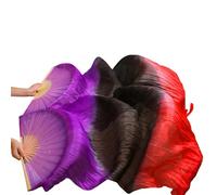 LYXYGMV Paire d'éventails de Danse en Voile Soie Chinois, Paire du Ventre pour Spectacles(Deep Purple,XL-230cm)