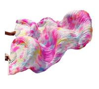 LYXYGMV Paire d'éventails de Danse en Voile Soie Chinois, Paire du Ventre pour Spectacles(Silver,M-150cm)
