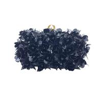 LYXYGMV Pochette à paillettes de fleurs, changement progressif, robe dîner for dames Pour une Soirée de Gala(Black)
