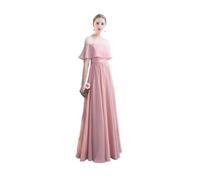 LYXYGMV Robe Longue en Mousseline de Soie Rose for Femme, Tenue Princesse for Demoiselle d'honneur, Banquet, fête, Bal, Spectacle pour Les Mariages(Pink D,18W)