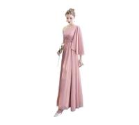 LYXYGMV Robe Longue en Mousseline de Soie Rose for Femme, Tenue Princesse for Demoiselle d'honneur, Banquet, fête, Bal, Spectacle pour Les Mariages(Pink E,24W)