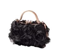 LYXYGMV Sac à dîner fleuri for robe de mariée blanche Pour une Soirée de Gala(Black)