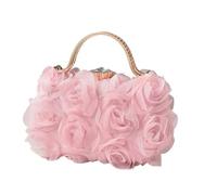 LYXYGMV Sac à dîner fleuri for robe de mariée blanche Pour une Soirée de Gala(Pink)