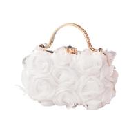 LYXYGMV Sac à dîner fleuri for robe de mariée blanche Pour une Soirée de Gala(White)