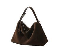 LYXYGMV Sac bandoulière en daim for femme, sac à oreiller, niche littéraire, cuir de vache mat, for les déplacements Pour l'école, le Travail(Coffee)