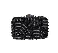 LYXYGMV Sac de soirée élégant en perles for femmes, pochette à la mode avec for dîner mariage, robe Banquet, longue chaîne pour Mariage(Black)