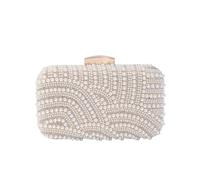LYXYGMV Sac de soirée élégant en perles for femmes, pochette à la mode avec for dîner mariage, robe Banquet, longue chaîne pour Mariage(Gold)