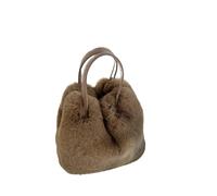 LYXYGMV Sac seau pratique et spacieux, doublé de fourrure lapin, idéal for l'hiver Pour L'automne et L'hiver(Camel)