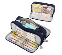LYXYGMV Trousse à Crayons Grande capacité, multifonctionnelle, créative, en Toile, for étudiants, Papeterie, stylos Mignons pour Le Rangement des Fournitures Scolaires(Deep Blue)