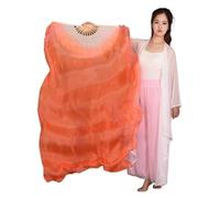 LYXYGMV Voile d'éventail de Danse du Ventre for Femmes, Paires Soie dégradée Faites à la Main, 180x90cm, Accessoires Spectacle sur scène pour Spectacles de Danse Orientale(Color 9,120cmX90cm)