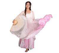 LYXYGMV Voile d'éventail de Danse du Ventre for Femmes, Paires Soie dégradée Faites à la Main, 180x90cm, Accessoires Spectacle sur scène pour Spectacles de Danse Orientale(Color 11,180cmX90cm)